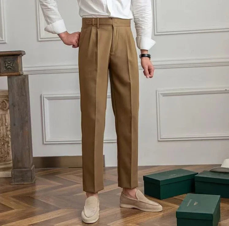 Classic Pleated Business Suit Trousers