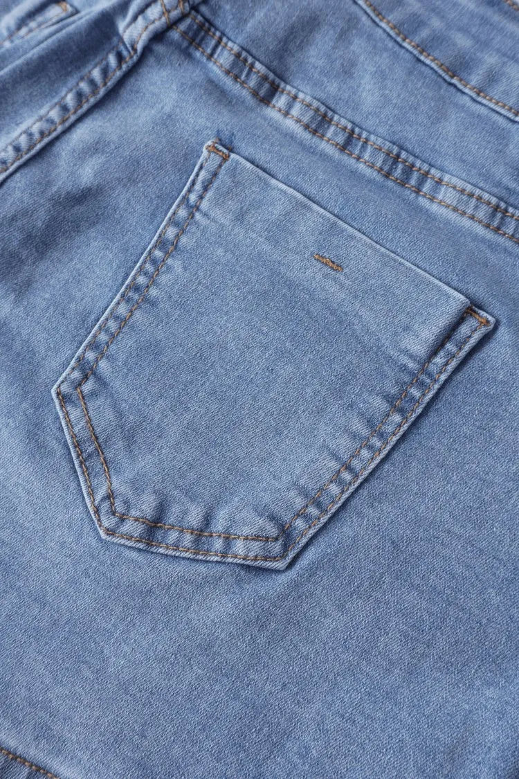 Trendy Asymmetric High Waist Denim Shorts