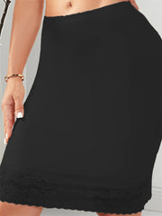Elegant Lace-Trim Half Slip Underskirt