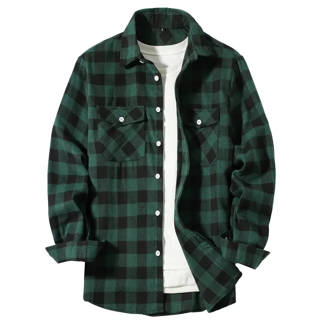 Classic Plaid Flannel Shirt Men