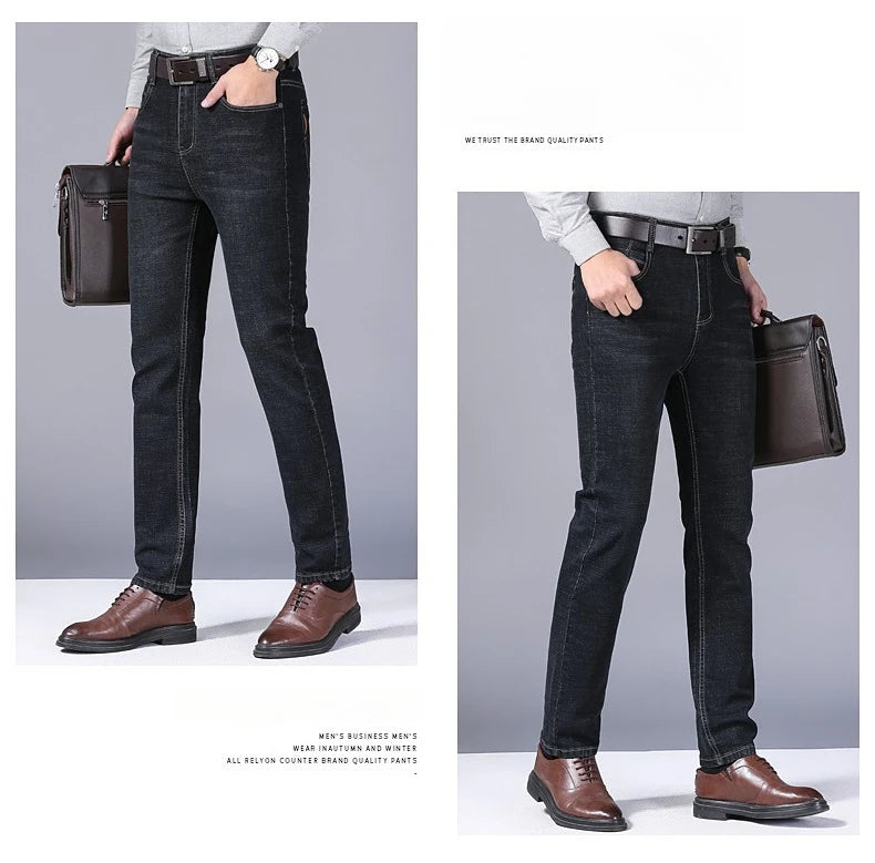 Classic Straight Stretch Denim Jeans