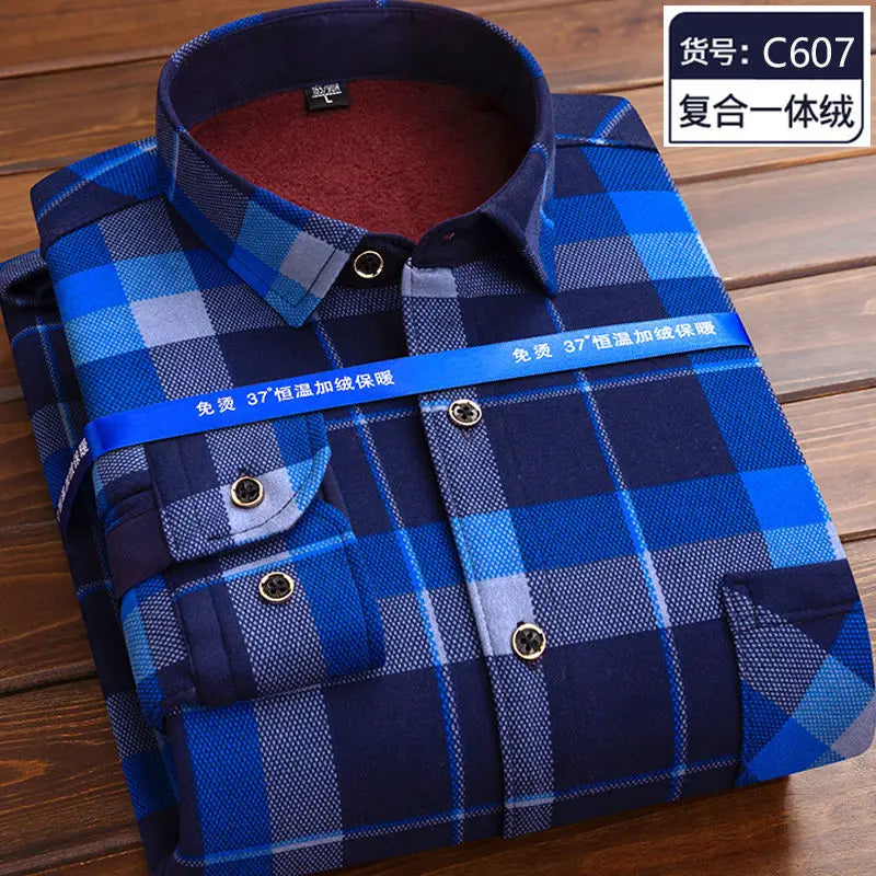 Fleece Plaid Thermal Shirt Jacket