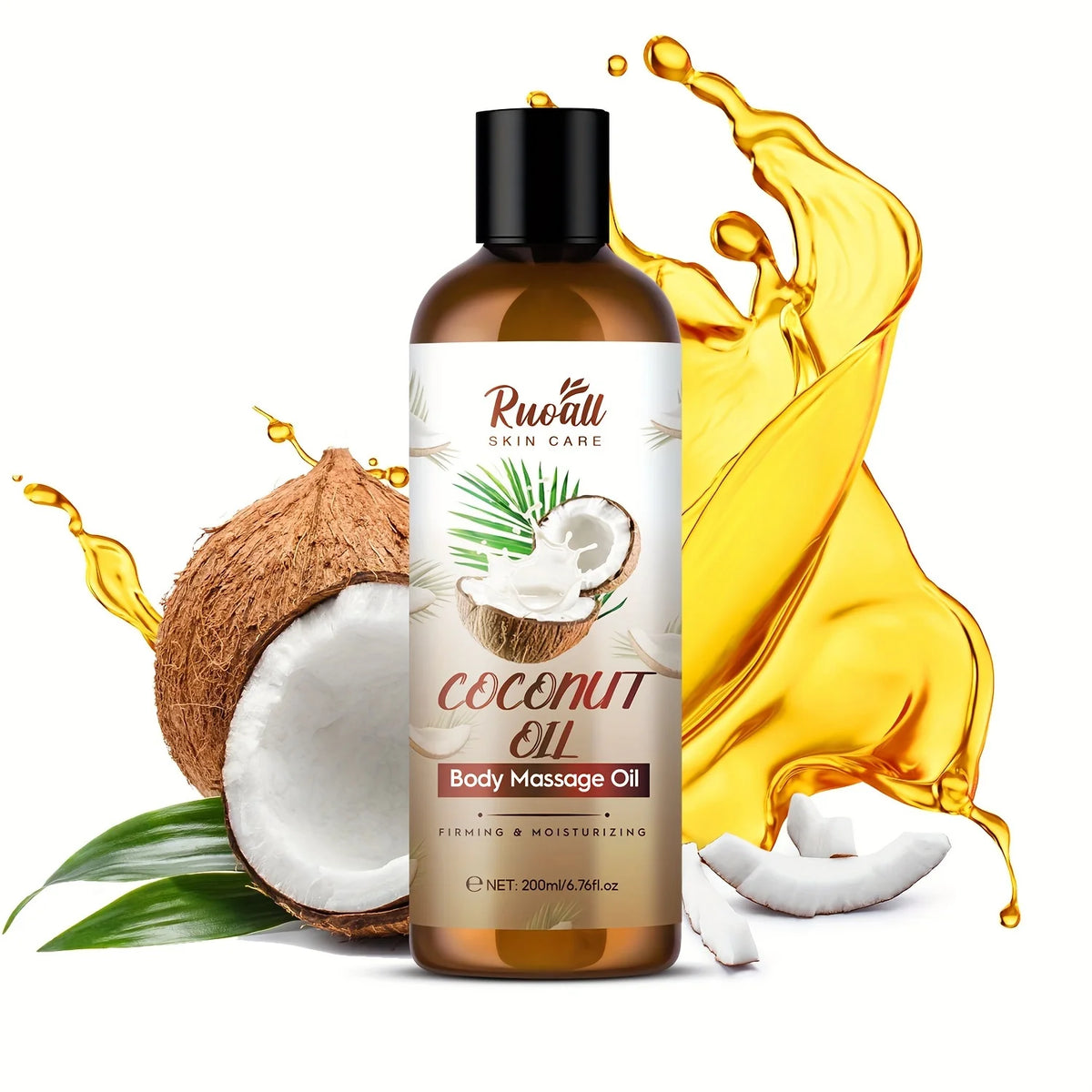 Coconut Oil Body Massage Essential Oil, Rich in Coconut Oil Extract Essence, Can Be Used for Body Massage, Long-Lasting Fragranc