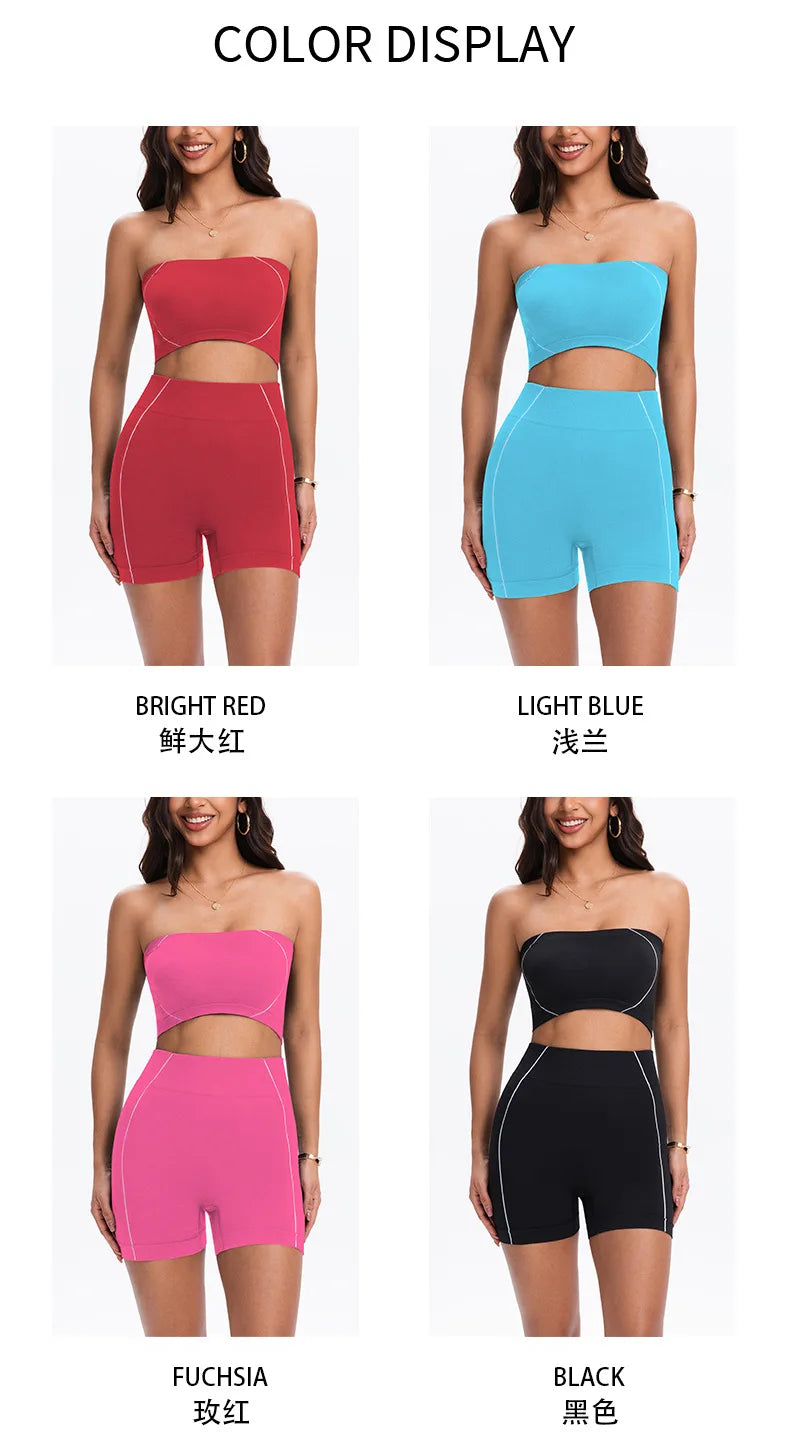 Women's Side Line Contrast Yoga Set Flat Seam Moisture Wicking Anti Rubbing Outdoor Workout Daily Trendy Fitness Two Piece Suit