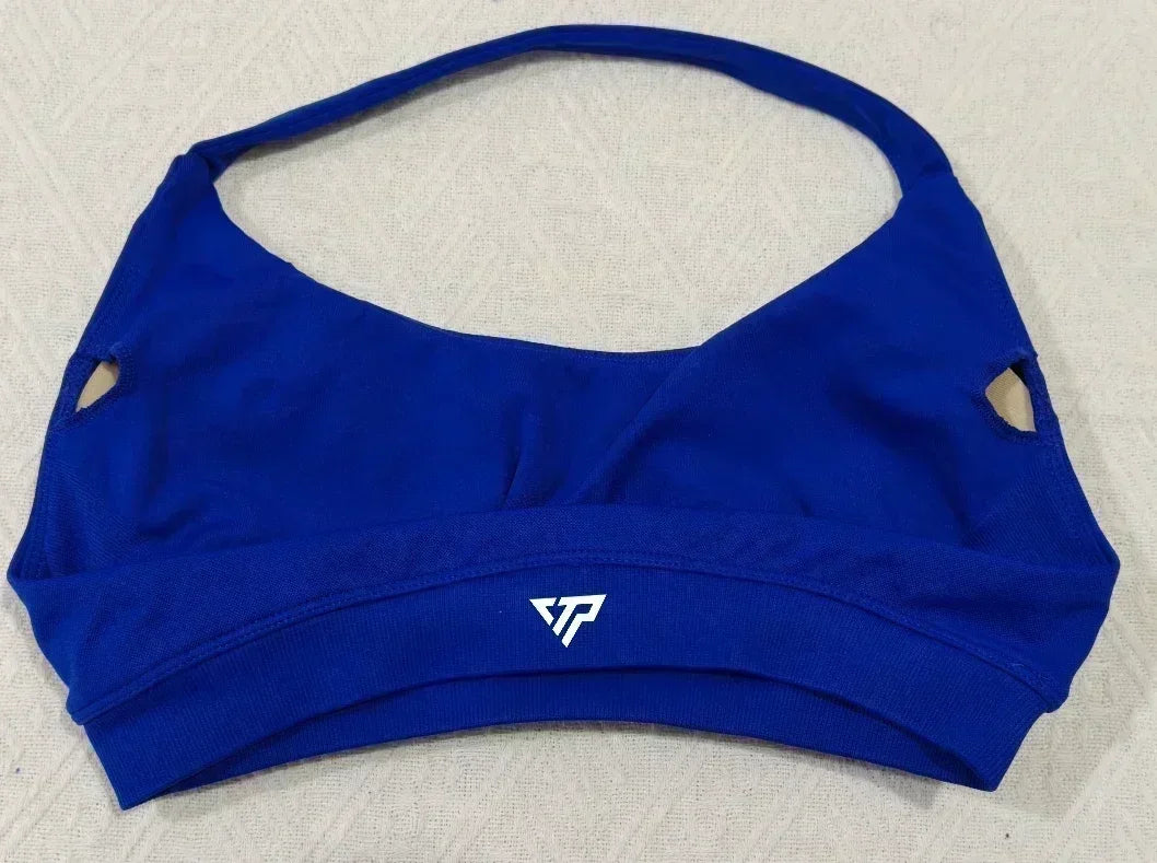 KEEP THAT PUMP Strappy Sports Bra With Logo High Support Womens Yoga Seamless Workout Top Elasticity Fitness Running Gym Bras