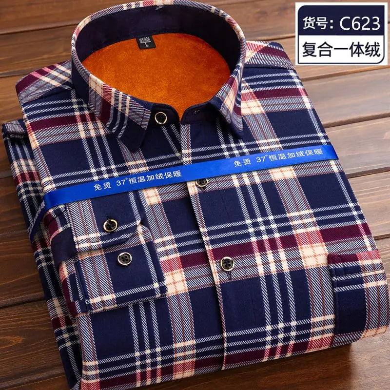 Fleece Plaid Thermal Shirt Jacket