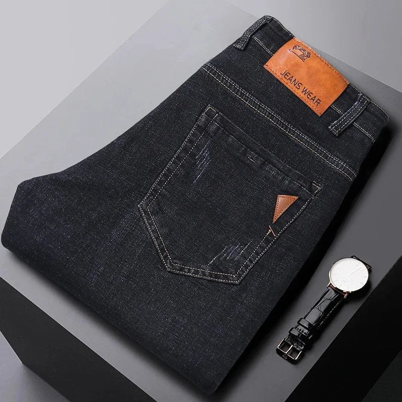 Classic Straight Stretch Denim Jeans