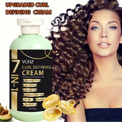 Curly Hair Care Cream, Deeply Moisturizing and Long-Lasting, Suitable for Wavy and Curly Hair, Protective Perm and Curl Enhancement Cream, Suitable for All Hair Types