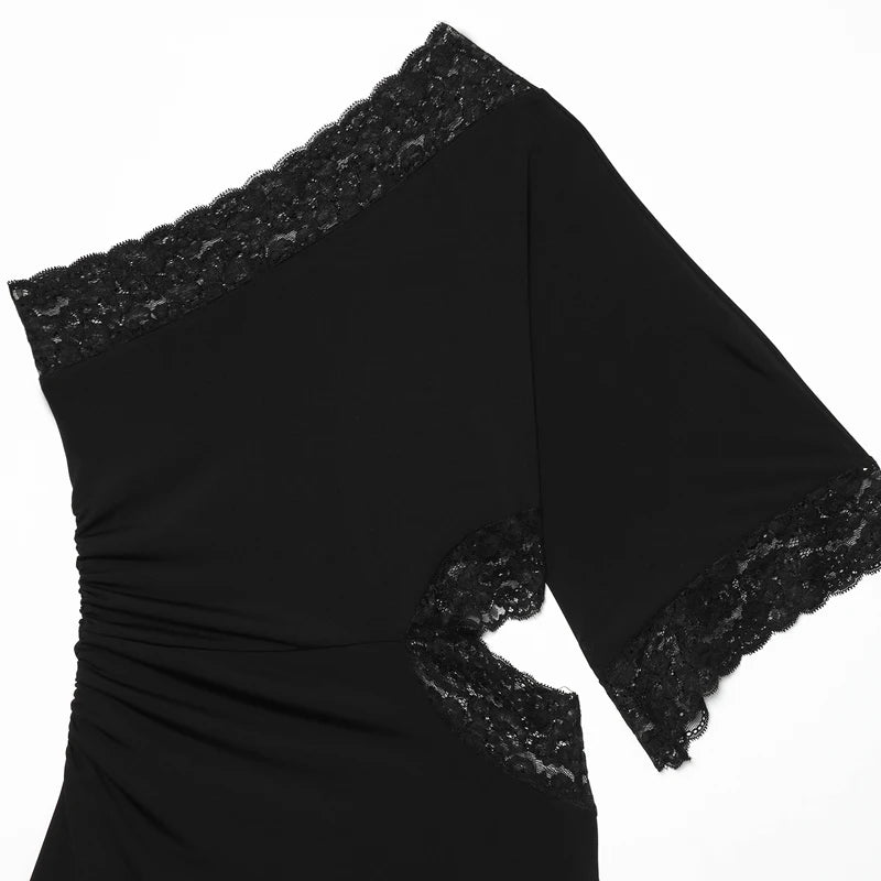 Women's Lace Dress Elegant Female Party Dresses Summer Casual Woman Backless Short Dress Vintage Vestidos Black Evening Dresses