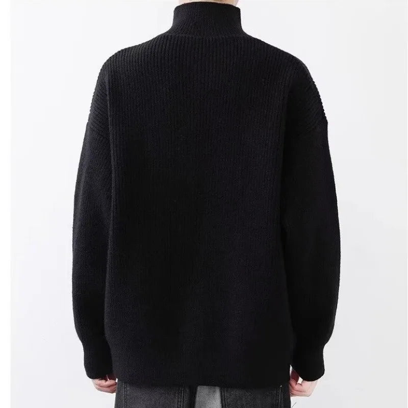 Sweater Men's Winter Turtleneck Base Layer Warm Thickened Wool Pullovers