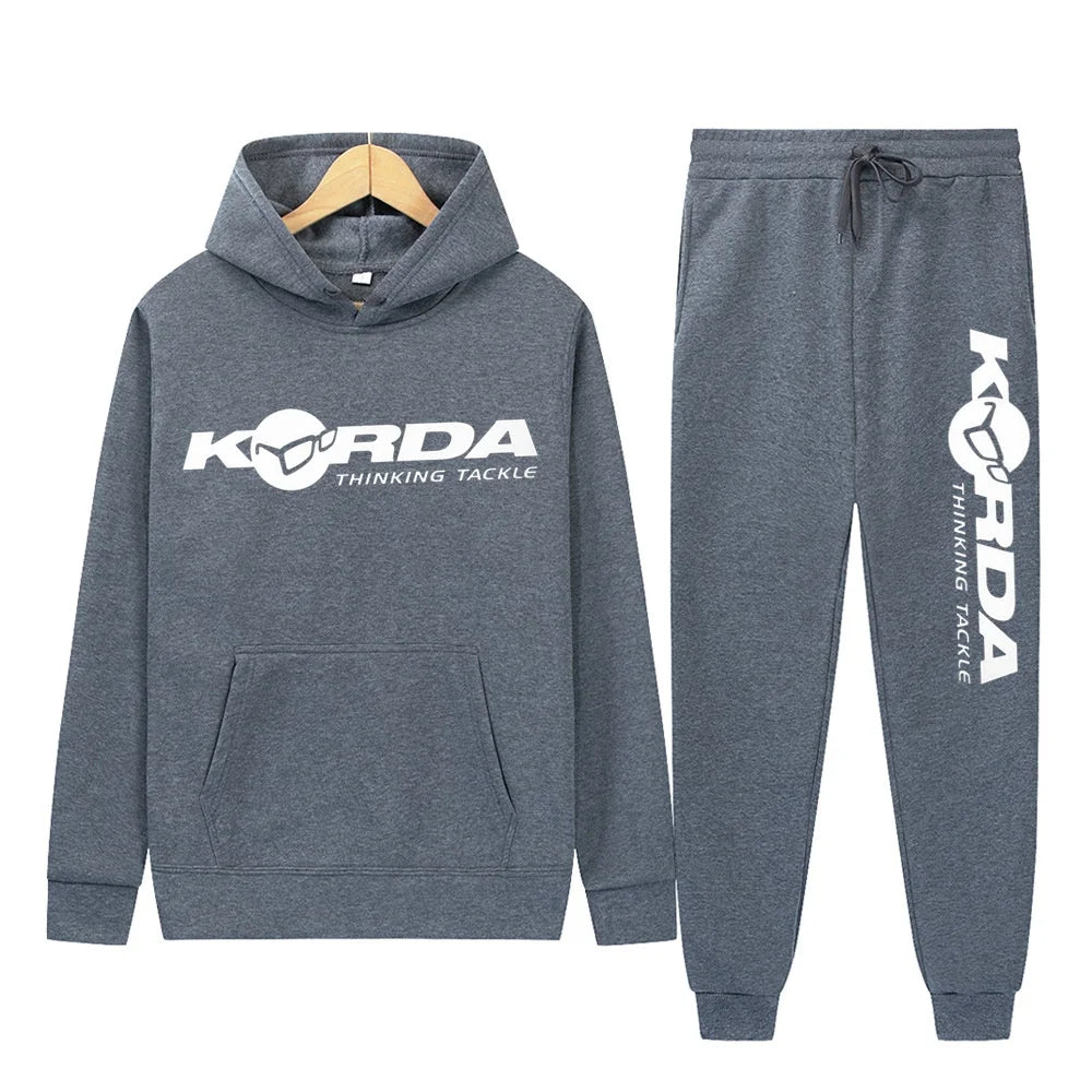 Men's Women 2Pcs Sets Fleece Sweatshirt Hoodies Pants Korda Inspired Tribute Male Sportswear Tracksuits Unisex Ensemble Homme