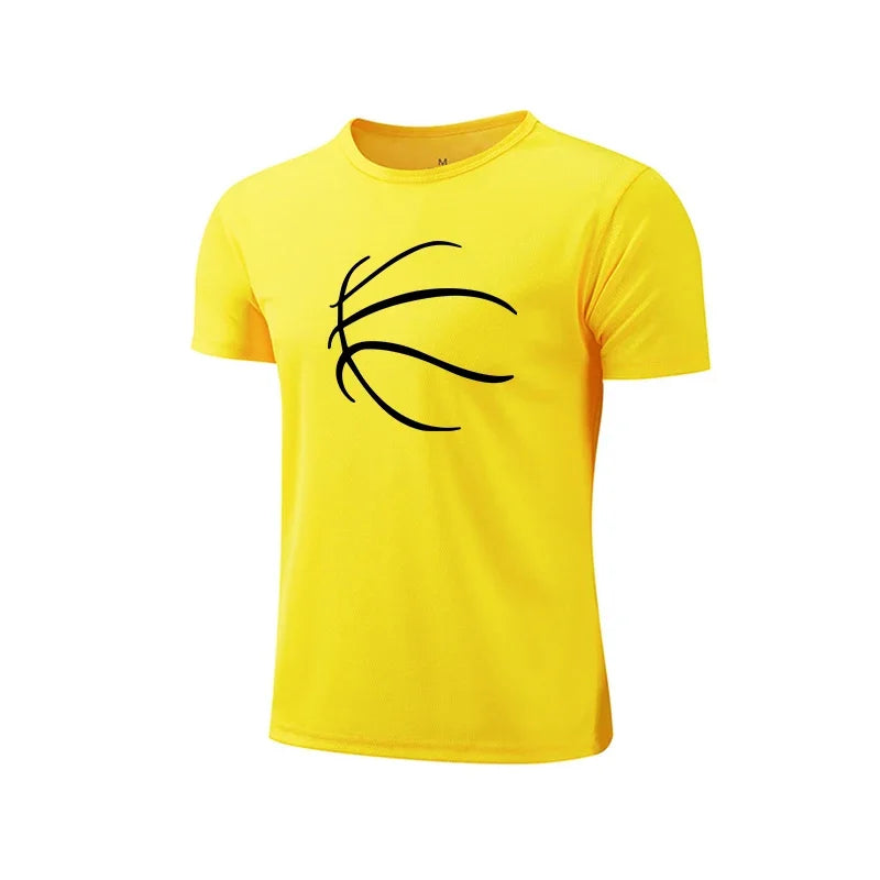 2025 Men's Exercise Training T-shirts Summer Outdoor Casual Sport Running Short Sleeved Top Gym Fitness Tees Basketball Jersey