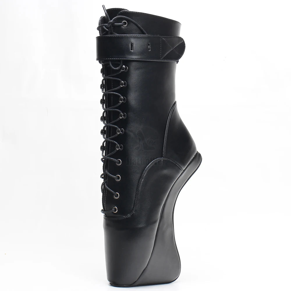 7‘‘Extreme High Heel Hoof heelless Ballet Cosplay Ankle Boots