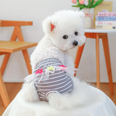 Striped Cotton Puppy Panties Set