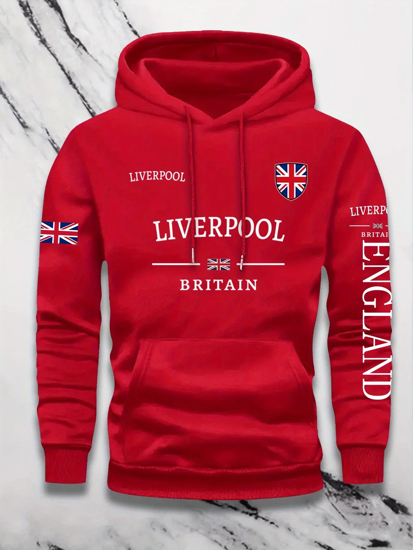 Britain Print Casual Pullover Hoodie