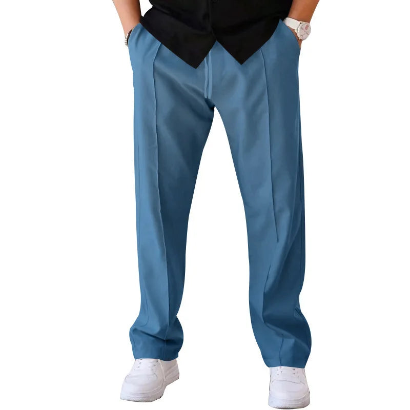 2025 New Jogger Trousers Thin Pants Men's Spring/Summer Loose Straight Leg Sports Casual Pants American Oversize Long Leg Pants