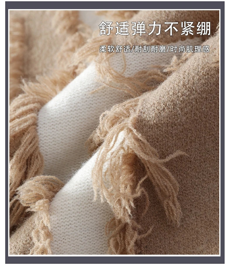 2026 Winter Fashion worn‑out design Sweater Men Casual Knit Pullovers Mens Thick Warm Loose Knitted Sweaters Streetwear Man