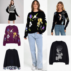 Floral Jacquard Knit Pullover Sweater