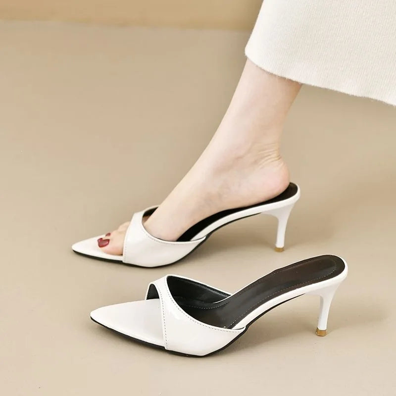 Women's High Heels Summer Slippers Women Sandals Fashion Classic Pointy Open Toe Stiletto Heels Sexy 2026 High-heeled Slippers