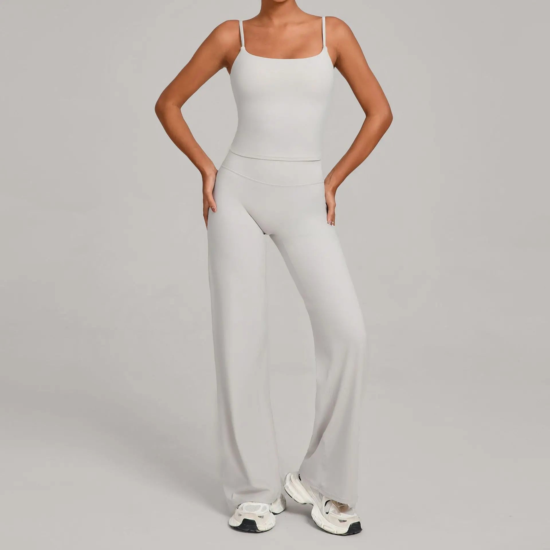 2PCS Yoga Set Women Yoga Pant Workout Tracksuit Sportswear Gym High Waist Straight Leg Bottoms Fitness Bta Sports Suit XP01