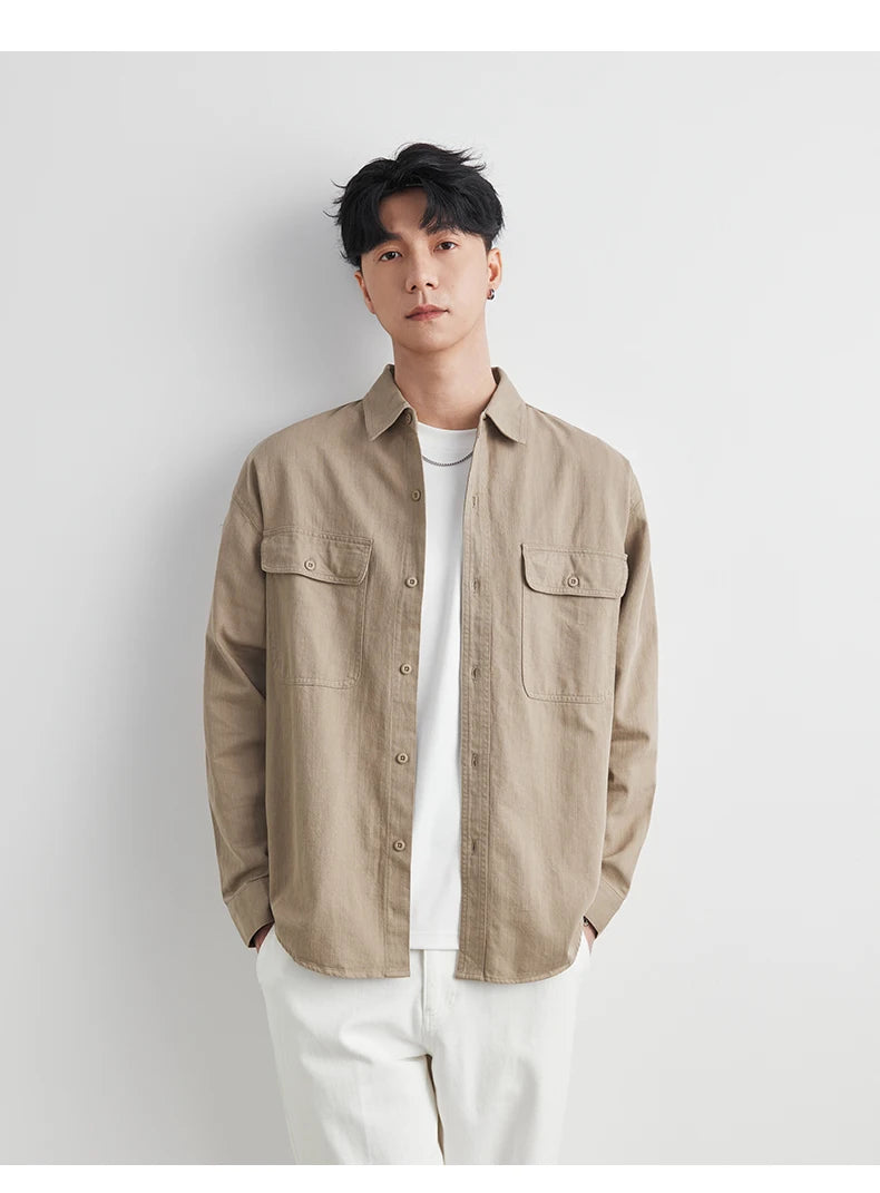 Vintage Cotton Workwear Shirt Men