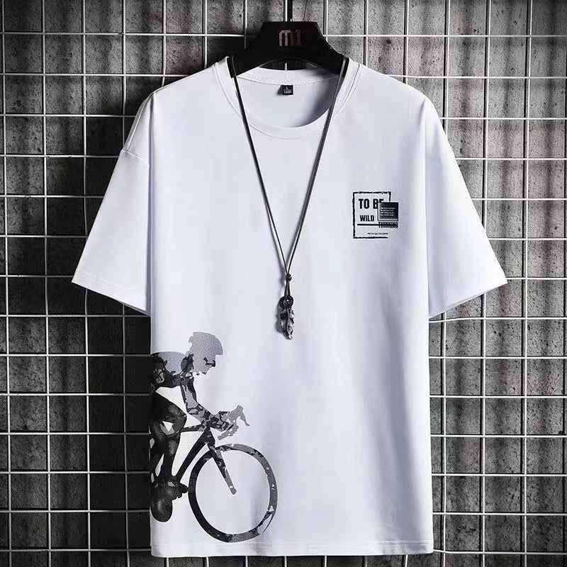 2023 Summer Men's Tracksuit 2 Piece Set Fashion Casual Solid Short-Sleeved T-Shirt and Shorts Sport Suit Breathable Man Clothing