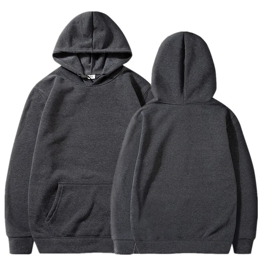 Man Hoodie Set Winter Solid Color Two Pices Sets Long-Length Street Clothes Casual Sports Sweatpant Hoody Unisex Fashion Suit