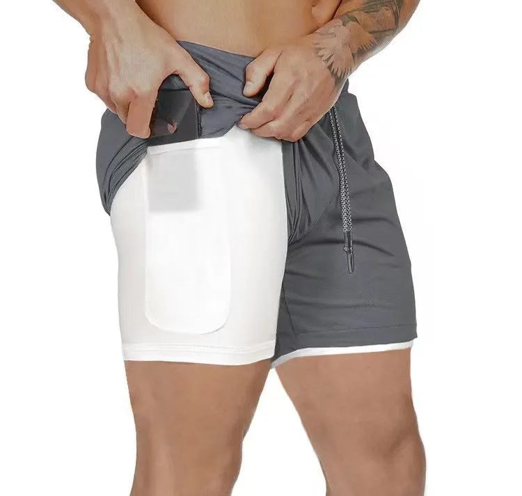 Camo Running Shorts Men Gym Sports Shorts 2 In 1 Quick Dry Workout Training Gym Fitness Jogging Short Pants Summer Men Shorts