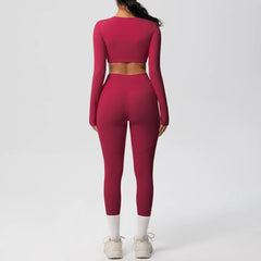Yoga Gym Set Women Sports Impact Longline Strappy Top Fitness Overalls Sets Womens 2 Piece Sportswear Woman Gym Leggings Solid