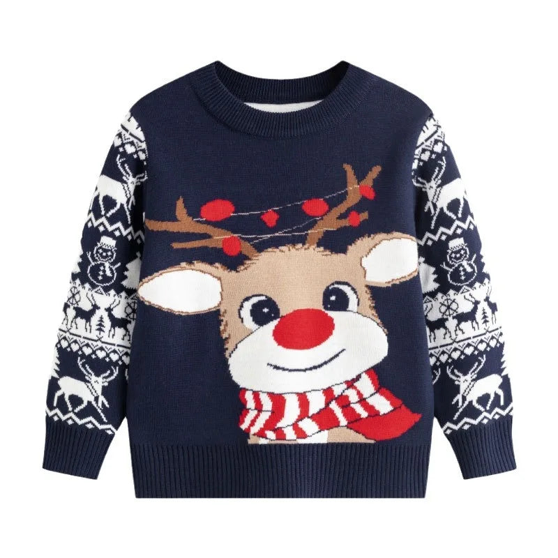 Winter Cartoon Knit Kids Pullover Sweater