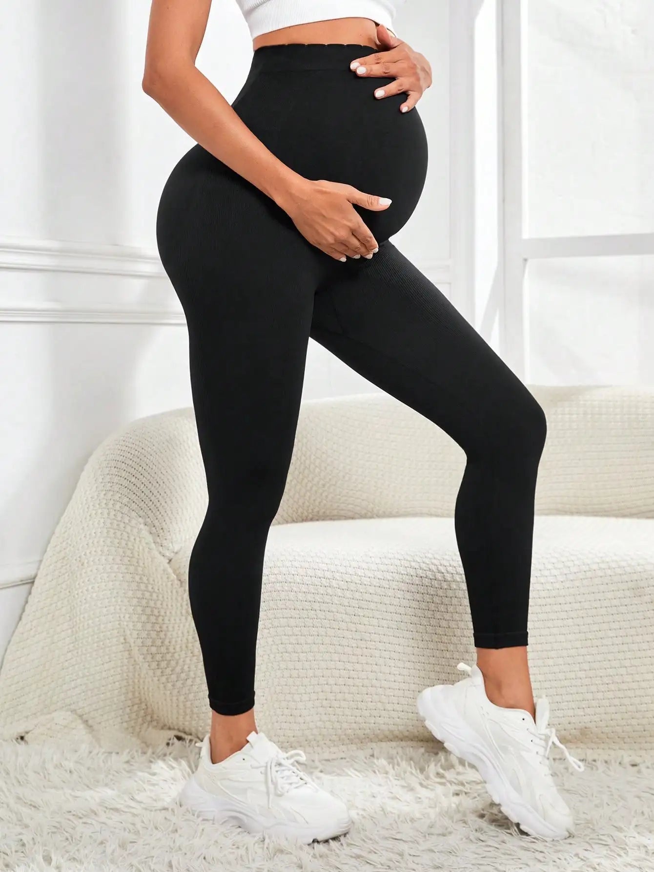 Maternity Leggings Over TheBelly Buttery Soft Pregnancy Workout Pants High Waisted Maternity Activewear for Women
