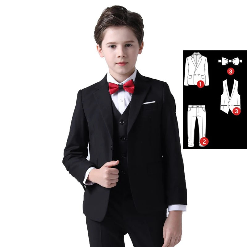 Formal Kids Plaid Tuxedo Suit