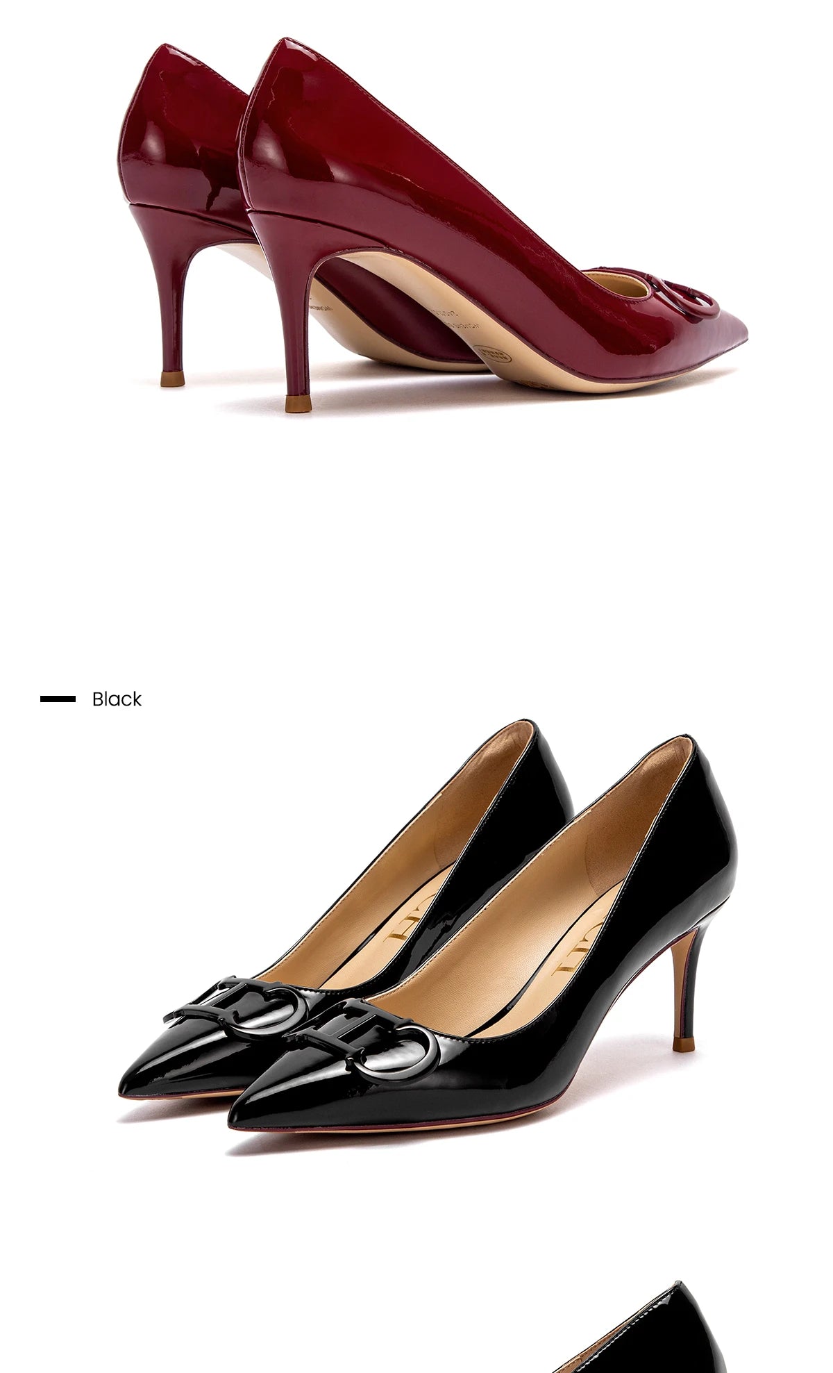 Black Patent T Strap Heels