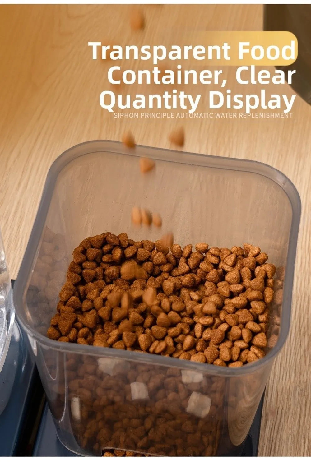 1.2L/1.5L Pet Automatic Feeder Plastic Large Capacity Cat Dog Water Dispenser Feeder Set 3 Colors 2 Styles