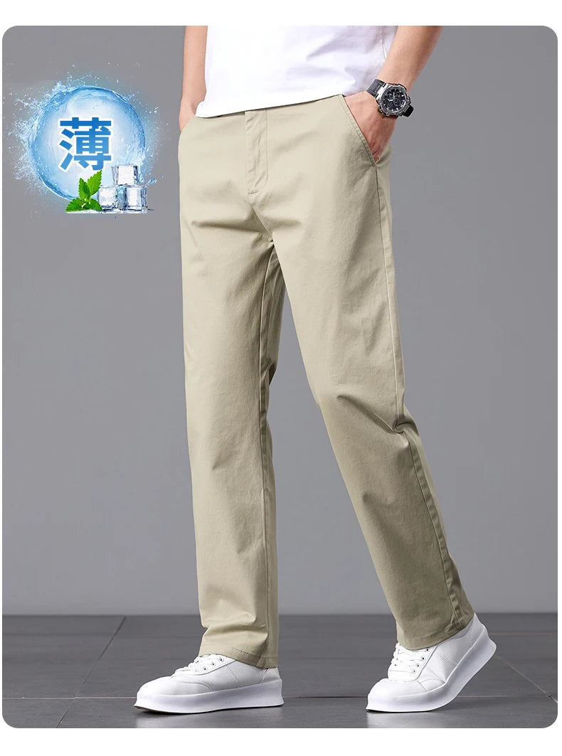 Stretch Cotton Straight Golf Trousers