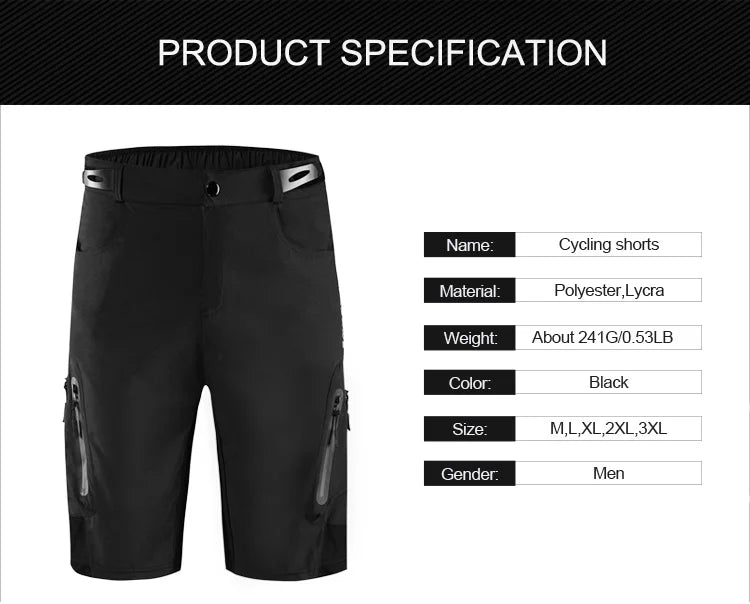 WOSAWE Shorts Motocross Racing Moto MTB Downhill Bicycle Mountain Bike Summer Short Pants