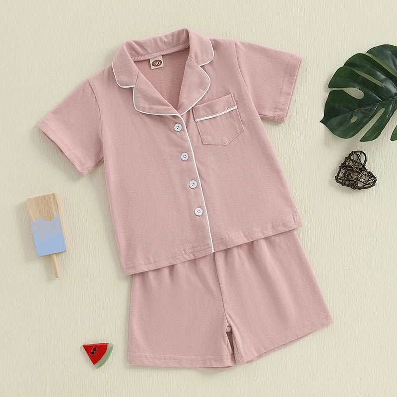 Waffle Pajama Shorts Set