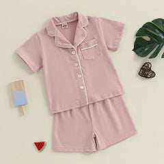 Waffle Pajama Shorts Set