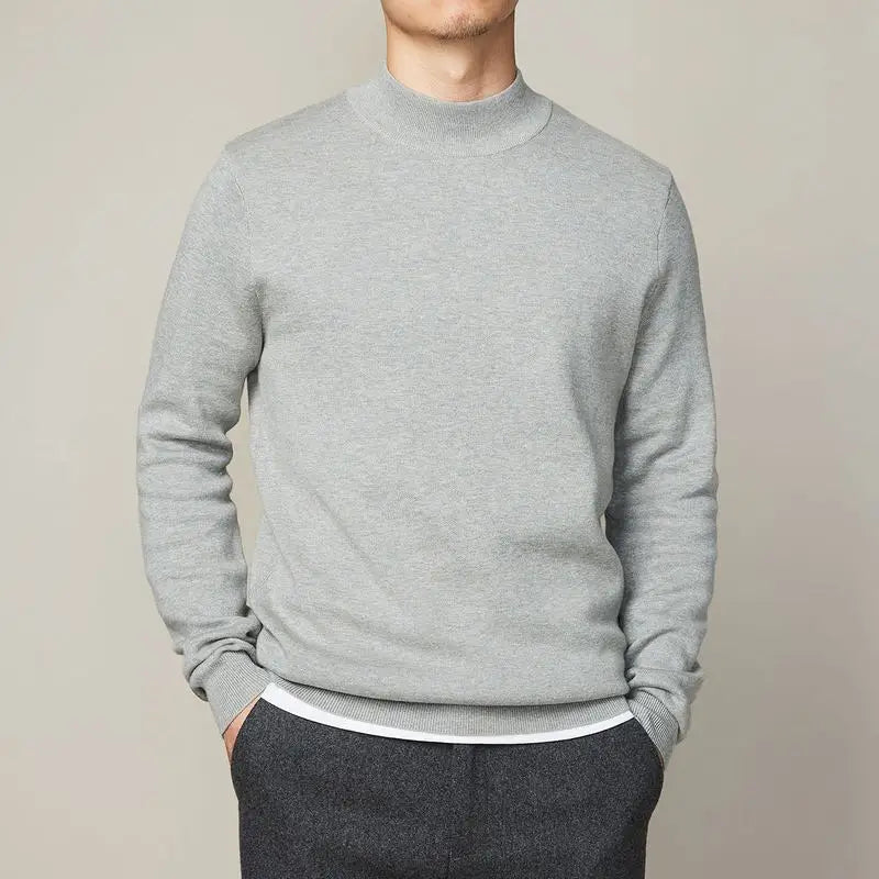 Mock Neck Slim Knit Sweater