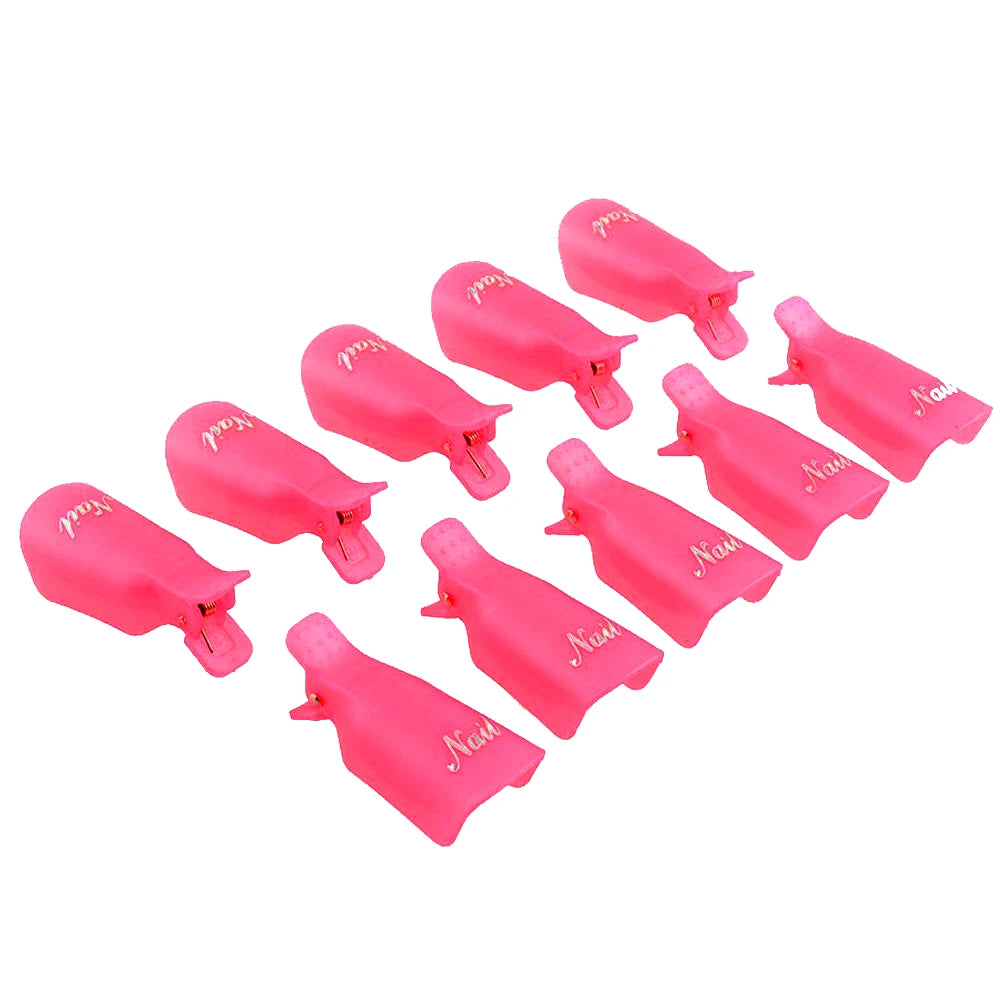 LULAA 10Pcs/16Pcs Plastic Nail Art Soak Off Cap Clip UV Gel Polish Remover Wrap Tool for Fingernail Removal Soak Off Clips