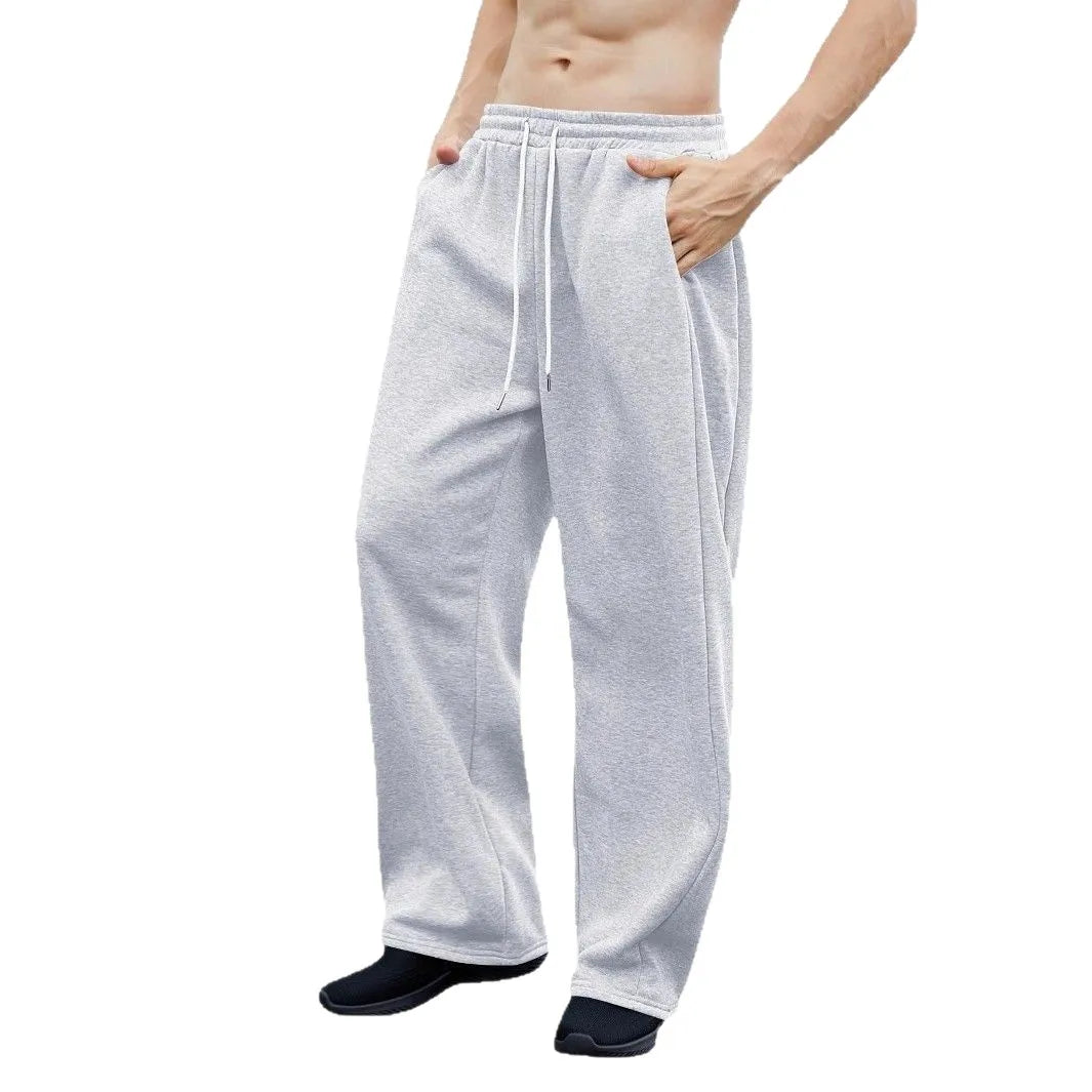 2026 New Straight Spring Autumn Joggers Men Jogging Sweatpants Sportswear Knit Tracksuit Sports Pants Trousers Wide Leg Clothing