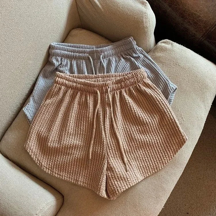 High Waist Drawstring Sweat Shorts