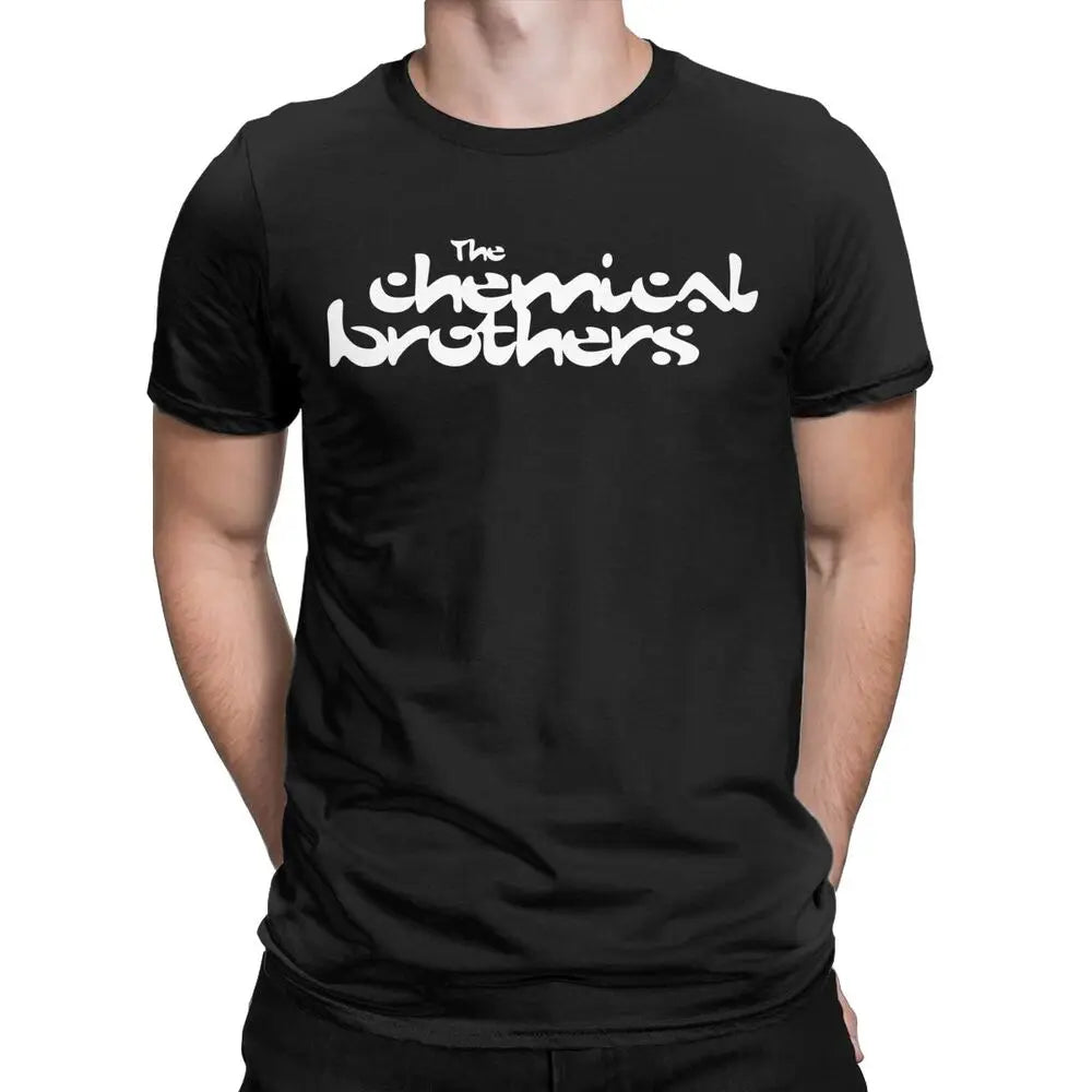 Men's The Chemical Brothers T Shirts Pure Cotton Tops Funny Short Sleeve Round Neck Tee Shirt Graphic T-Shirts