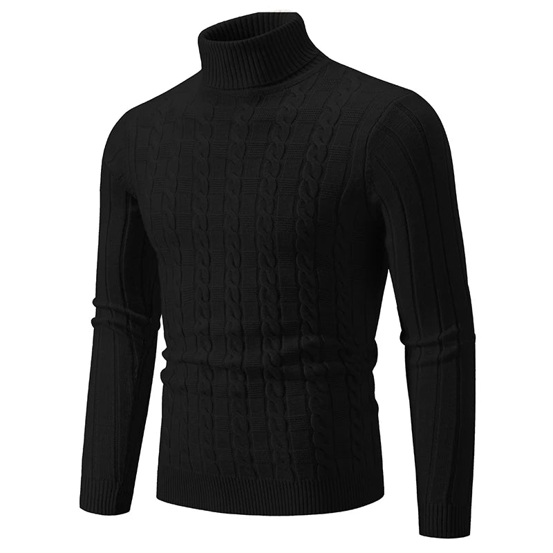Slim Solid Turtleneck Pullover