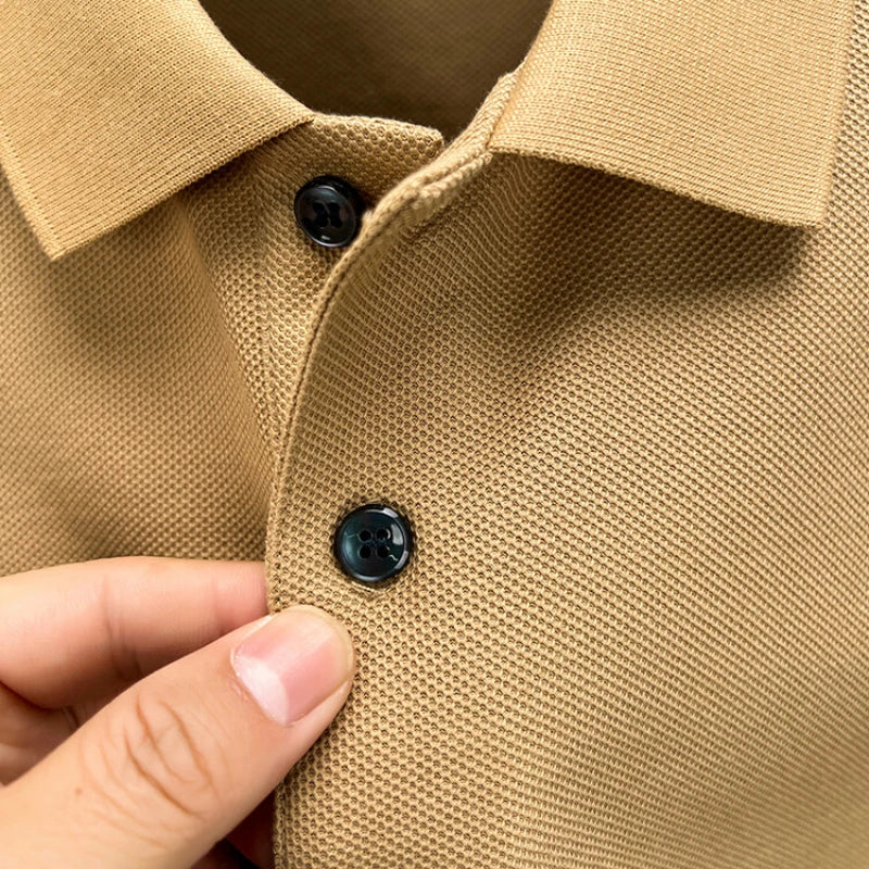 Classic Men Short Sleeve Polo Shirt 100% Mercerized Cotton Breathable Summer Golf Business Casual Athletic Tops