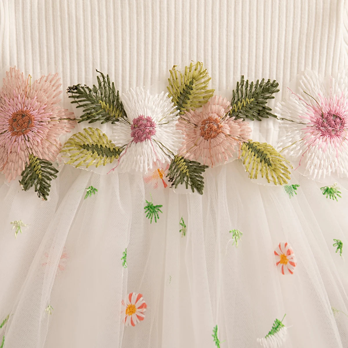 Floral Mesh Princess Baby Dress