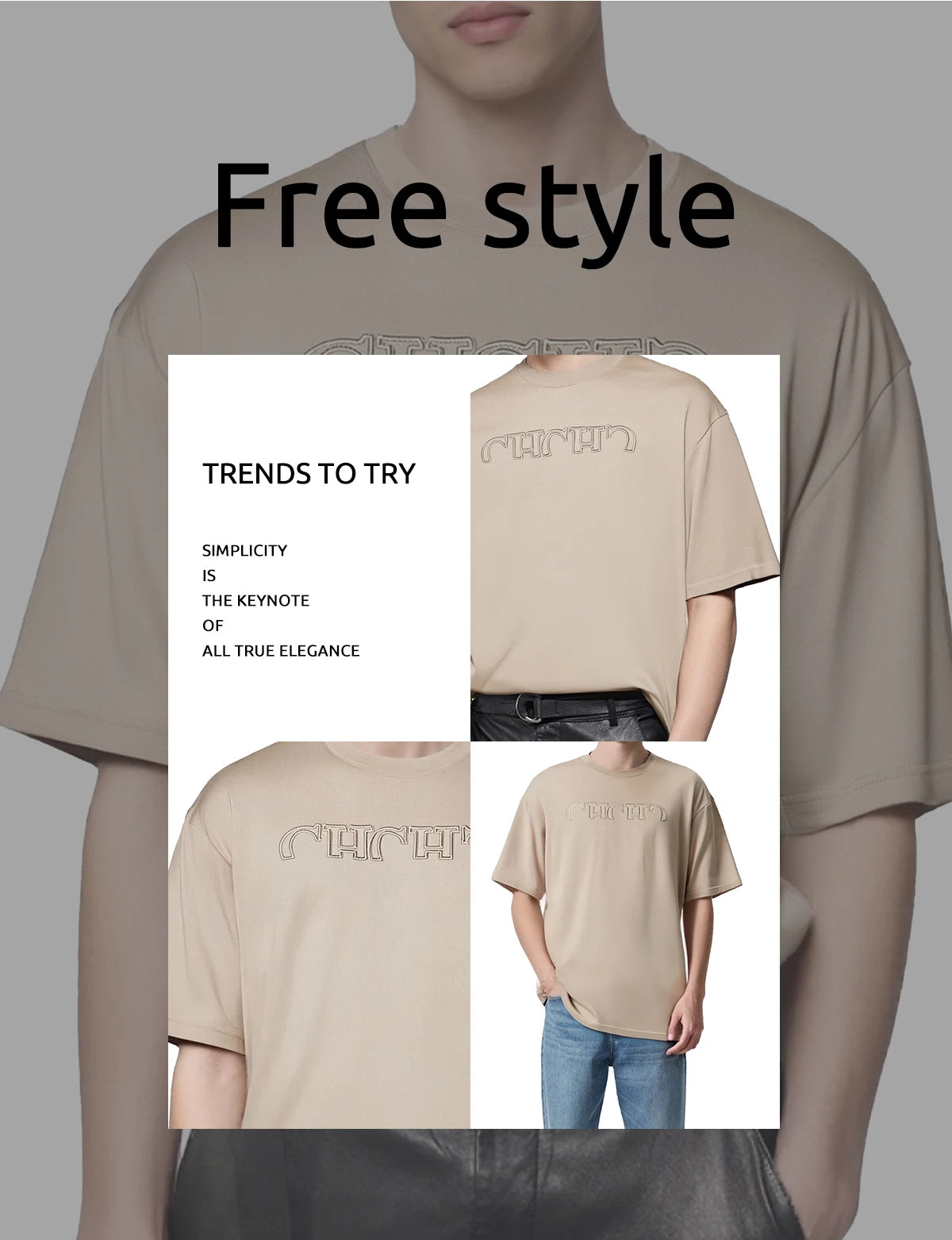 Classic Letter Cotton Men Tee