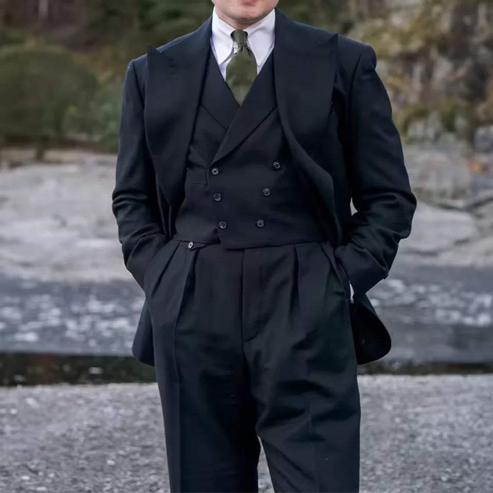 Elegant Double Breasted Three Piece Suit