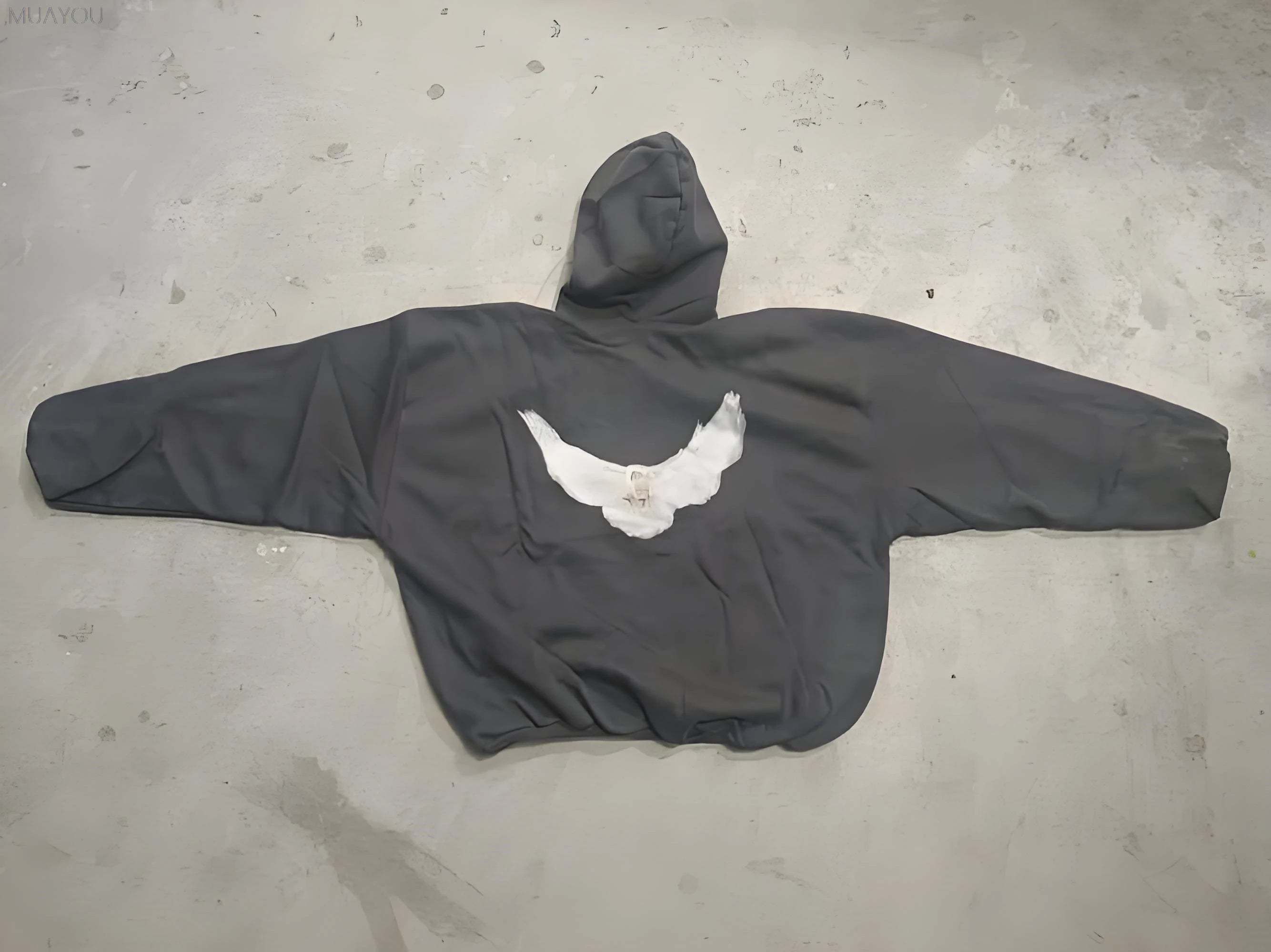 Dove Print Kanye Hoodie Men Women Streetwear 1:1 Sweatshirt High Quality Loose Double-Layer Heavy Fabric Pullover Ovesize hoodes