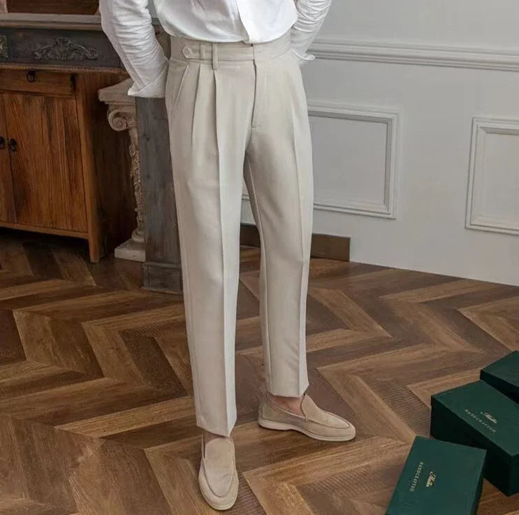 Classic Pleated Business Suit Trousers